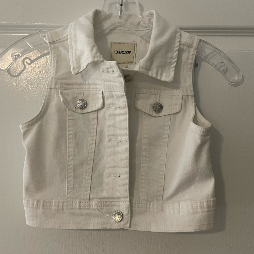 Up-cycled Cherokee White Denim Vest (Disney Themed)